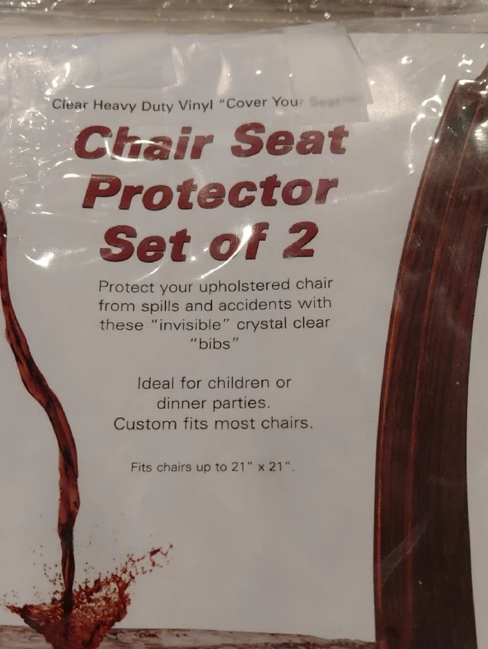 NEW Laminet Clear Chair Seat Protectors - Set of 3 (Transparent)